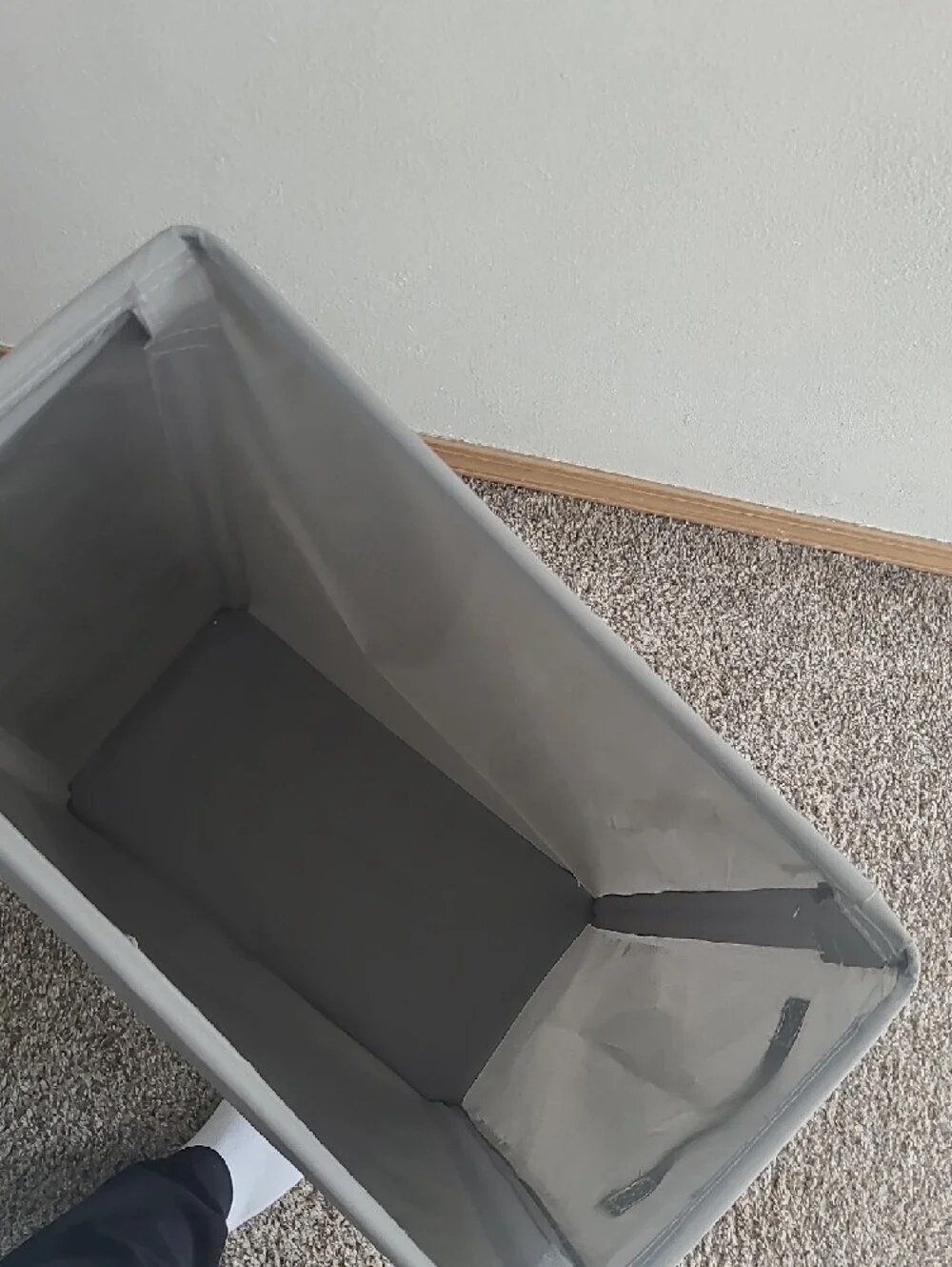 Narrow Gray Fabric Storage Bin - Home Organizer